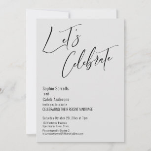 Feiern Sie mit uns! Moderne Light Gray Rezeption Einladung