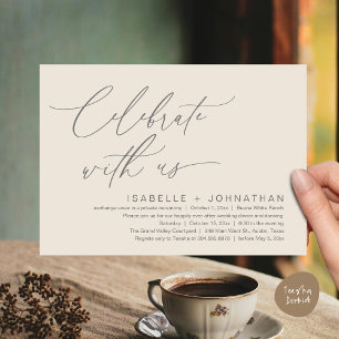 Feiern Sie mit uns, Romantisches Hochzeitsessen Pa Einladung