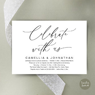 Feiern Sie mit uns, Romantisches Hochzeitsessen Pa Einladung
