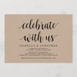 Feiern Sie mit uns, Rustic Kraft, Hochzeitsfeier Einladung