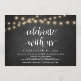 Feiern Sie mit uns, String Light, Wedding Elopemen Einladung