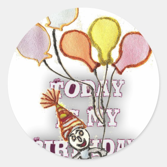 Feiern Sie mit unserem guten Geburtstagsgruß Runder Aufkleber (Vorderseite)