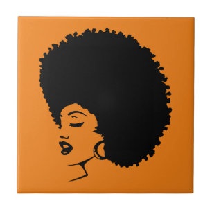 Feiern Sie mutige Elegance mit Afro Woman Fliese