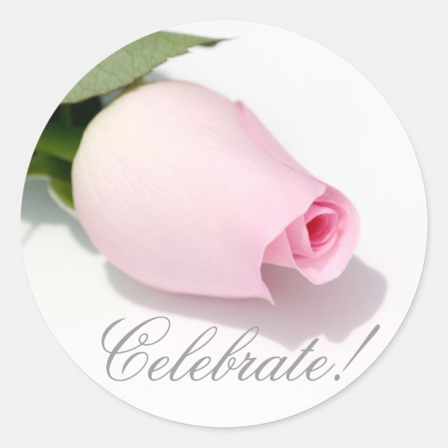 Feiern Sie! Rosenaufkleber Runder Aufkleber (Vorderseite)