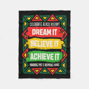 Feiern Sie Schwarze Geschichte Motivational Afro A Fleecedecke