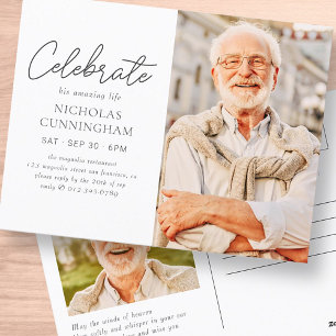Feiern Sie sein erstaunliches Leben Einfach Modern Postkarte