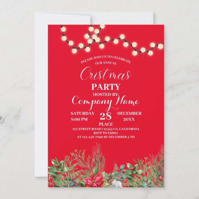Feiern Sie unser jährliches Cristmas-Party mit dem Einladung (Vorderseite)