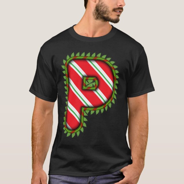 Feiern Sie Weihnachten mit den Buchstaben Ihres Na T-Shirt (Vorderseite)