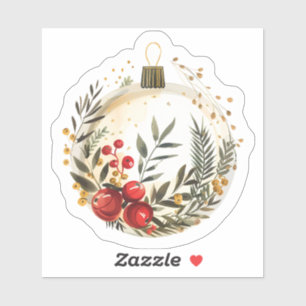 Feiern Sie Weihnachten mit einem festlichen Orname Aufkleber