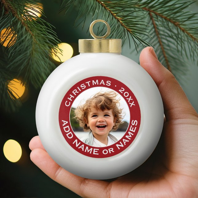 Feiern Sie Weihnachten mit Ihrem Lieblings-Foto Keramik Kugel-Ornament (Personalized Photo Ornament)