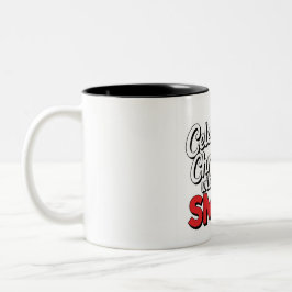Feiern Sie Weihnachten mit Lächeln Zweifarbige Tasse