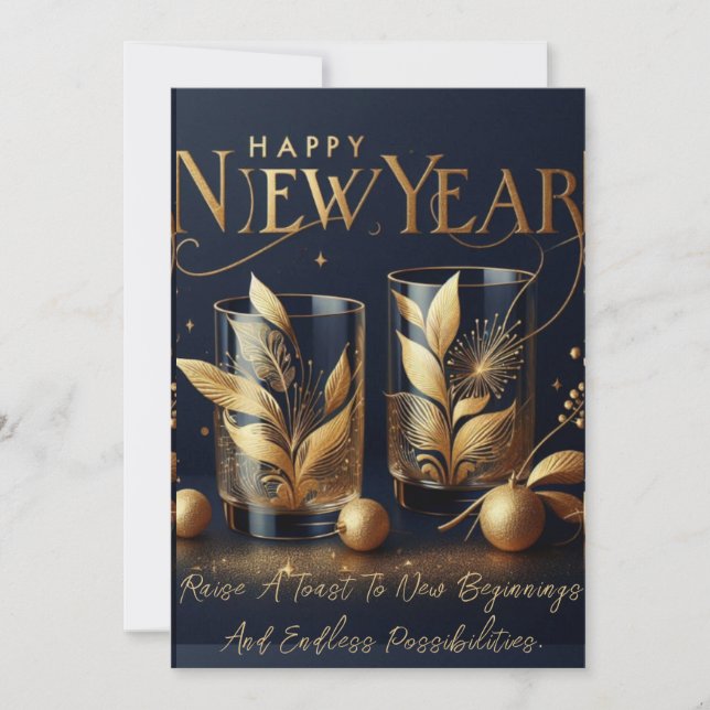 Feiern Sie zu Neujahr! Feiertagskarte (Vorderseite)