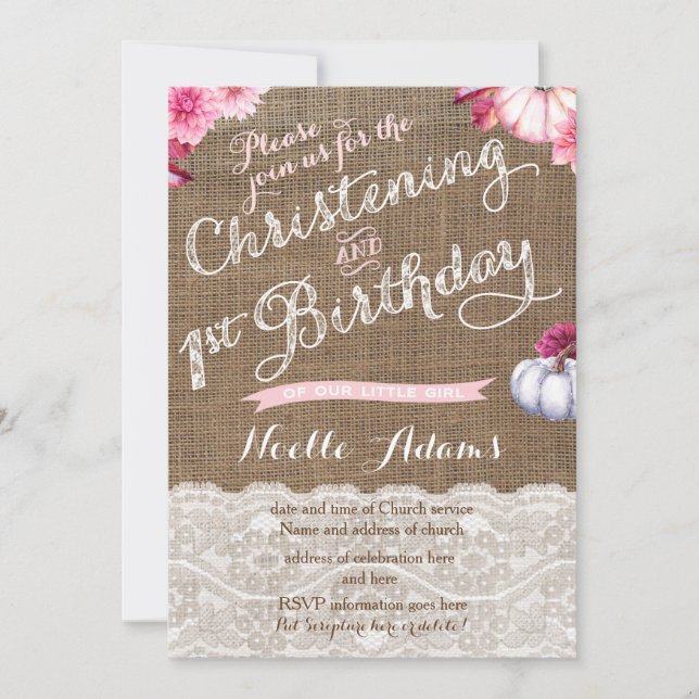 Feiern und 1. Geburtstag Party im Herbst Einladung (Vorderseite)