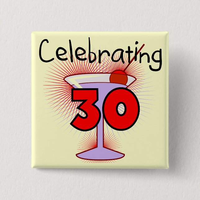 Feiern von 30 T-Shirts und von Geschenken Button (Vorderseite)