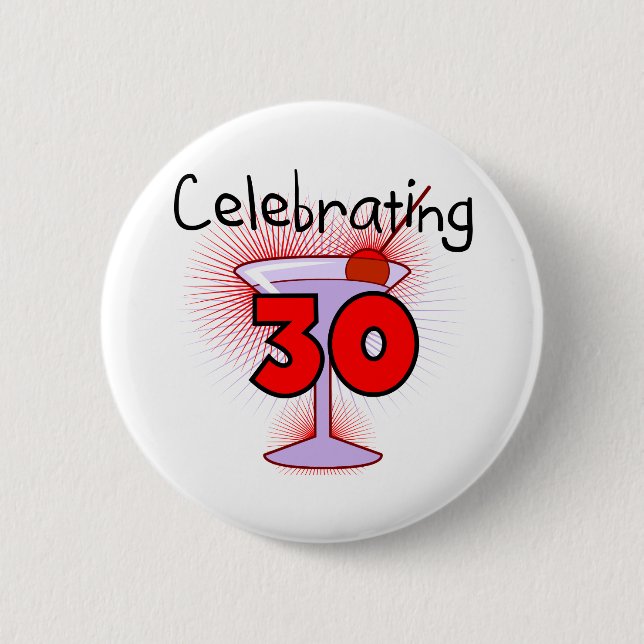 Feiern von 30 T-Shirts und von Geschenken Button (Vorderseite)