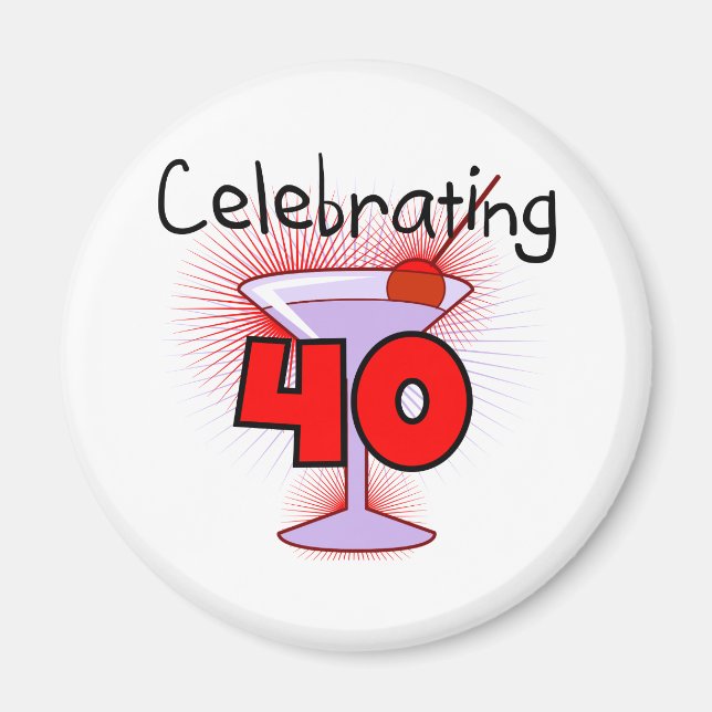 Feiern von 40 T-Shirts und von Geschenken Magnet (Vorne)