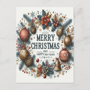 Feiern von festlichen Bliss: Frohe Weihnachten Postkarte