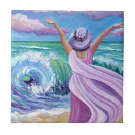 Feiern von Frauen auf der Beach Keramik Tile Fliese