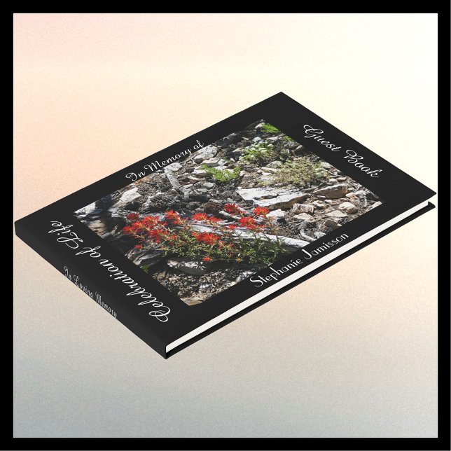 Feiern von Leben, Name, Rote Blume und Felsen, Gästebuch (Von Creator hochgeladen)