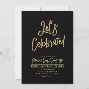 Feiern wir Black Chic Script Cacktail Party Einladung