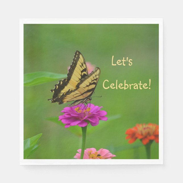 Feiern wir Butterfly Serviette (Vorderseite)