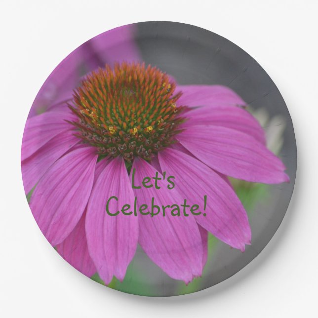 Feiern wir Cone-Blume Pappteller (Vorderseite)