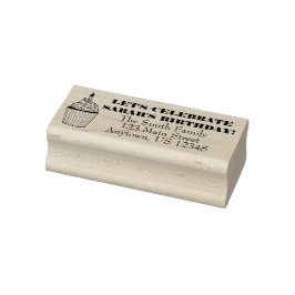 Feiern wir Cupcake Geburtstagsadresse Gummistempel