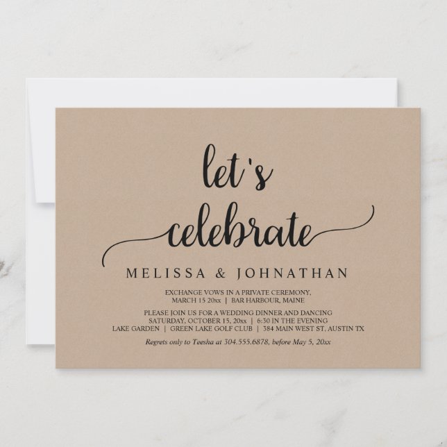 Feiern wir das rustikale Hochzeitstag-Party Einladung (Vorderseite)