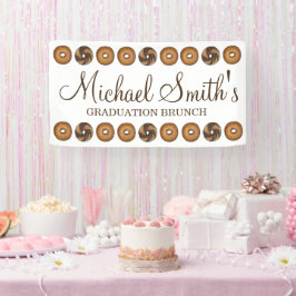 Feiern wir den Brunch der Bagel Graduation Party Banner