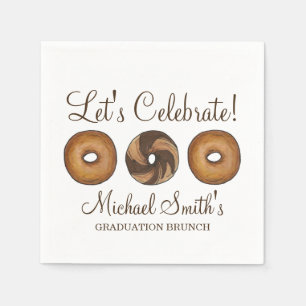 Feiern wir den Brunch der Bagel Graduation Party Serviette