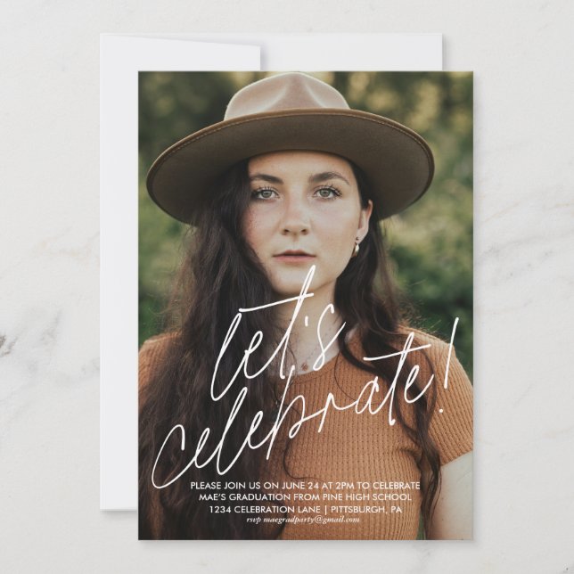 Feiern wir die Einladung zu einer einfachen Gradui (Vorderseite)