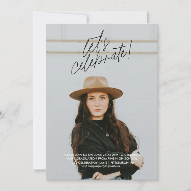 Feiern wir die Einladung zu einer einfachen Gradui (Vorderseite)