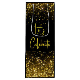 Feiern wir Glam Gold Glitzer Wein Tasche Geschenktüte Für Weinflaschen