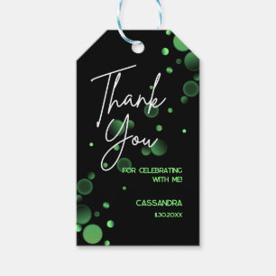Feiern wir Green Bokeh Gradient Geburtstag Geschenkanhänger