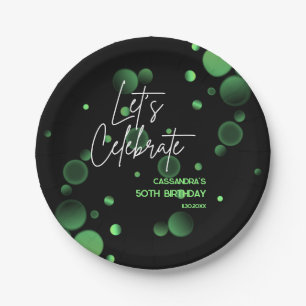 Feiern wir Green Bokeh Gradient Geburtstag Pappteller