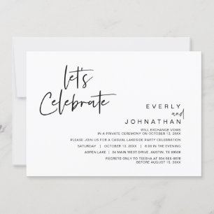 Feiern wir, Hochzeitsfeiern, Elopement Party Einladung