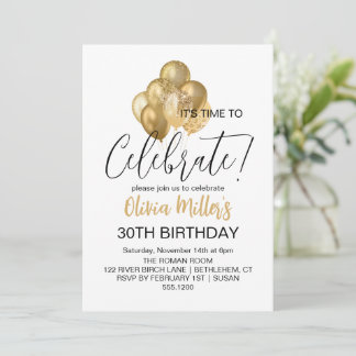 Feiern wir Imitate Gold 30. Geburtstag Party Einladung