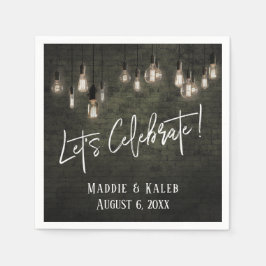 Feiern wir Industriesteine mit Edison Lights Serviette