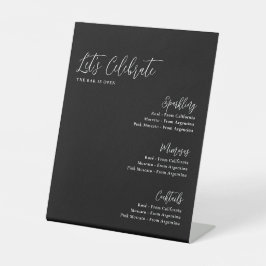 Feiern wir Moody Black Brautparty Bar Sockelschild