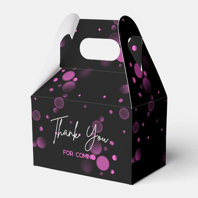 Feiern wir Pink Bokeh Gradient Black Birthday Geschenkschachtel (Vorderseite)