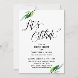 Feiern wir Skript und Grün Blühend Einladung