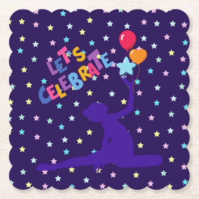 Feiern wir Stars und Ballons Untersetzer (Vorderseite)