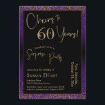 Feiern zu 60 Jahren Überraschung Geburtstagsparty, Einladung<br><div class="desc">Mit zwei markanten Schriftart habe ich Grafiken für Ihre Ankündigung erstellt und sie mit einem Imitat-Metallic-Goldeffekt für ein festliches Ambiente verziert. Obwohl jedes Teil auf den Anzug Ihrer Bedürfnisse verschoben werden kann, lautet der Header "Cheers to 60 Years!" und "Überraschendes Party". ("Überraschung" kann entfernt werden, wenn Ihr Party nicht vorhanden...</div>