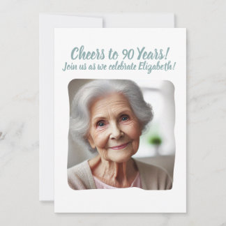 Feiern zu 90 Jahren 90. Geburtstagsparty Foto I hi Einladung
