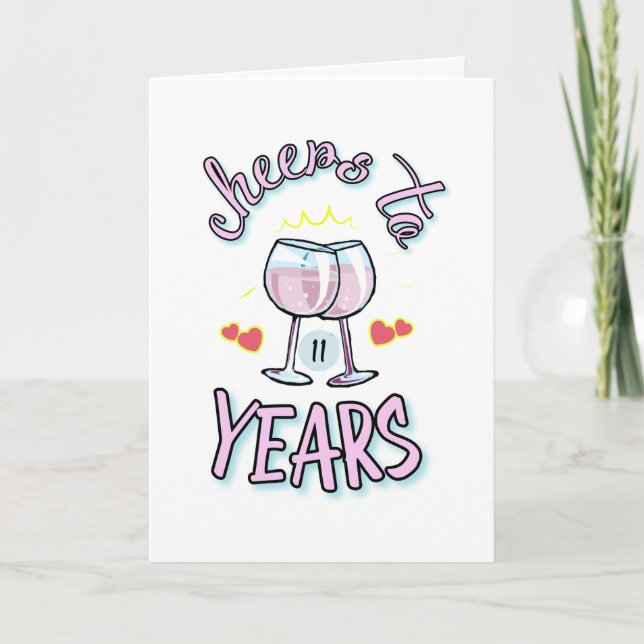 Feiern zum 11-jährigen Hochzeitstag Karte (Vorderseite)