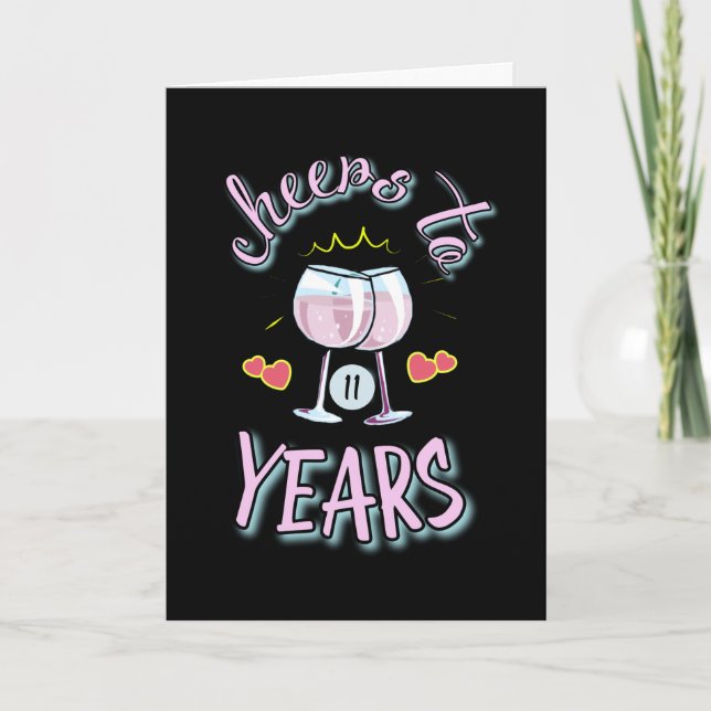 Feiern zum 11-jährigen Hochzeitstag Karte (Vorderseite)
