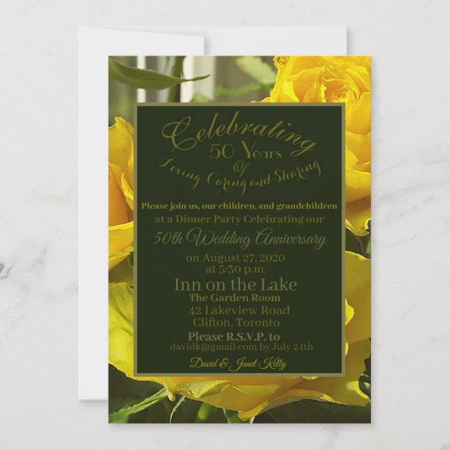 Feiern zum 50. Jahrestag der Hochzeit (Vorderseite)