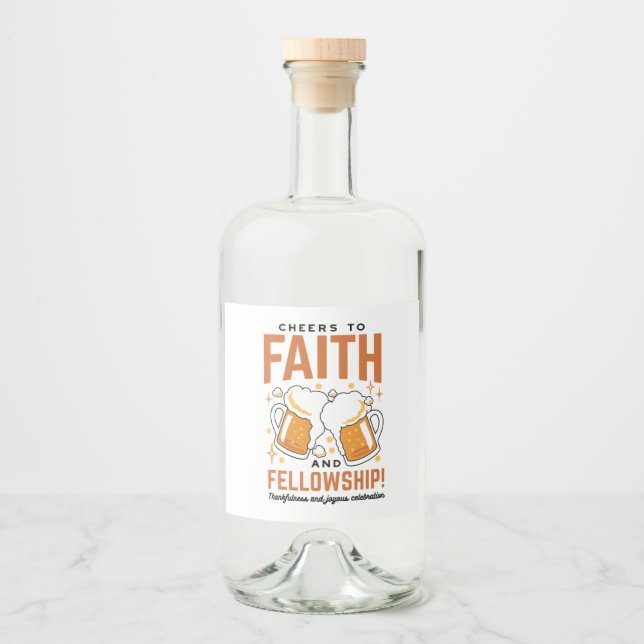 Feiern zum Glauben und zur Freundschaft - T-Shirt  Alkoholflaschenetikett (Vorderseite)