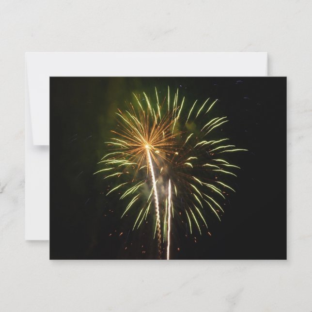 Feiern zum grünen und goldenen Feuerwerk (Vorderseite)