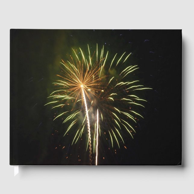 Feiern zum grünen und goldenen Feuerwerk Gästebuch (Vorderseite)